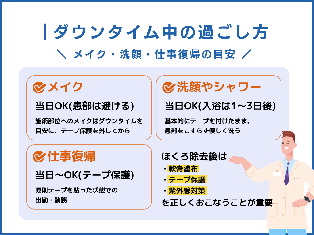 ほくろ除去ダウンタイムの過ごし方