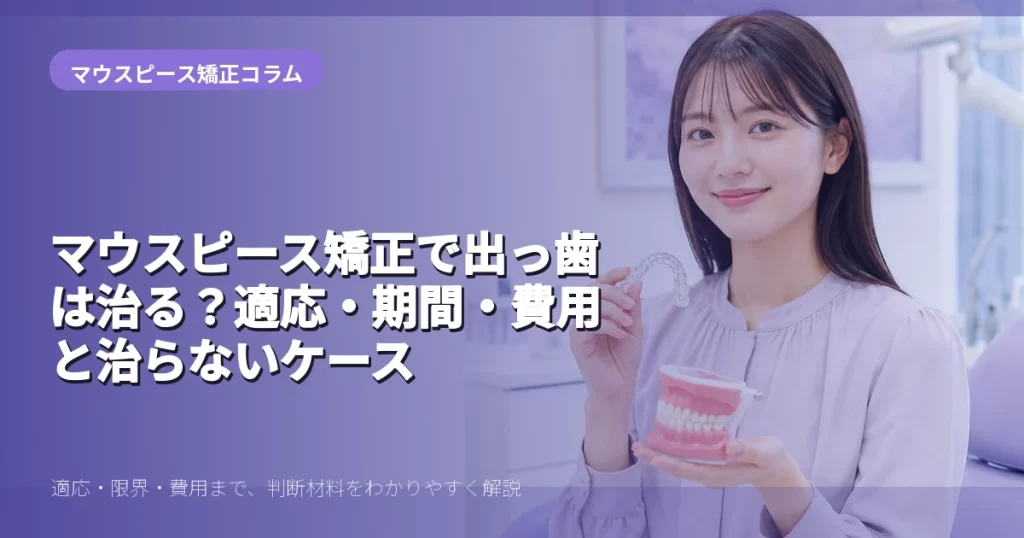 出っ歯のマウスピース矯正を解説する20代前半女性のイメージ