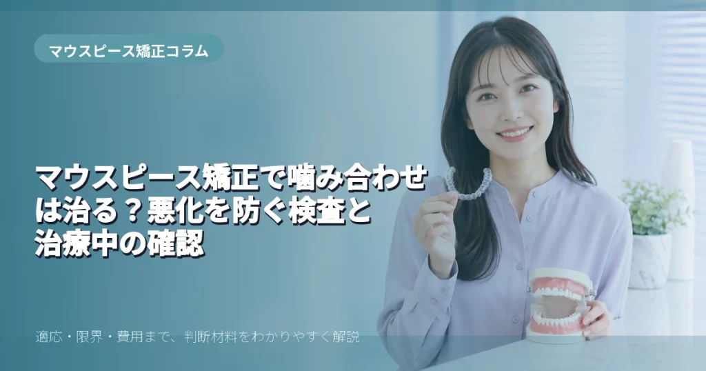 噛み合わせのマウスピース矯正を解説する20代前半女性のイメージ