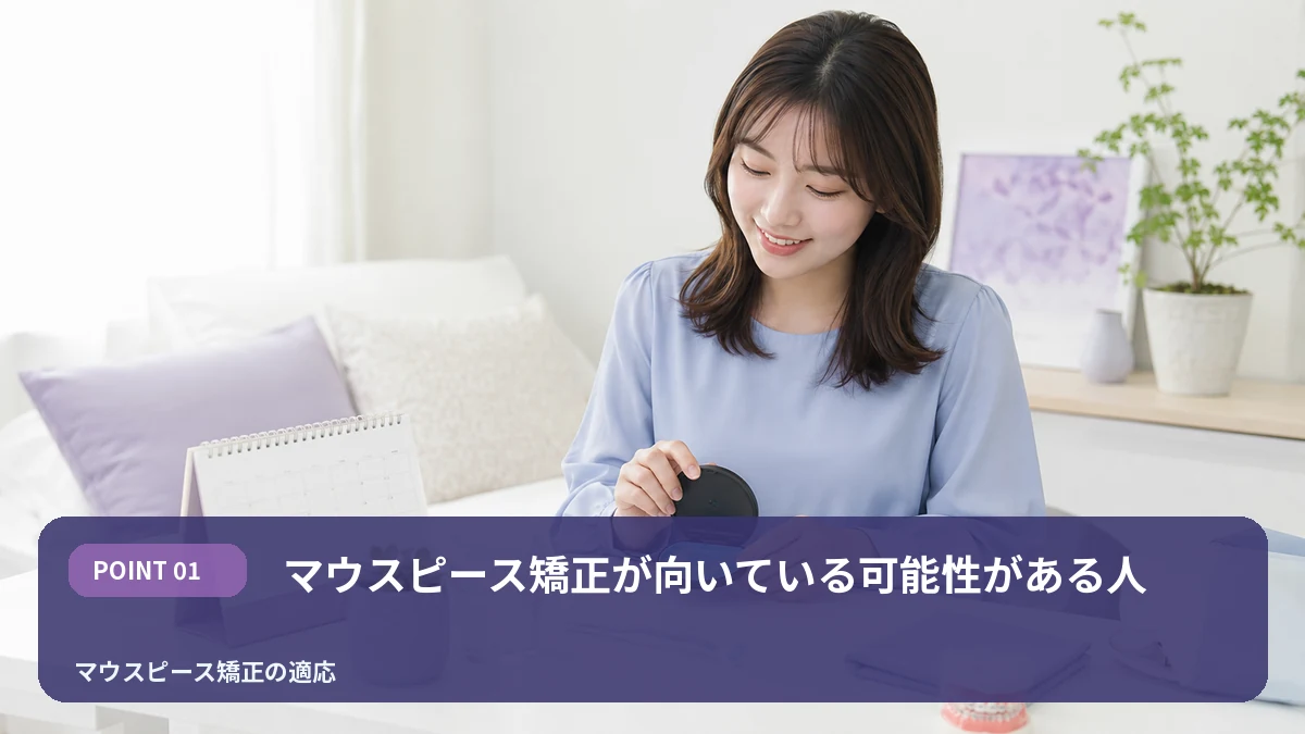 マウスピース矯正が向いている可能性がある人を解説するイメージ