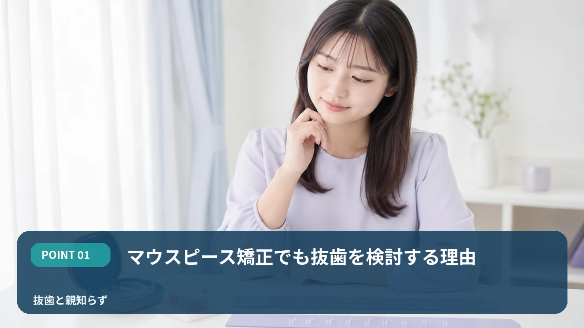 マウスピース矯正でも抜歯を検討する理由を解説するイメージ