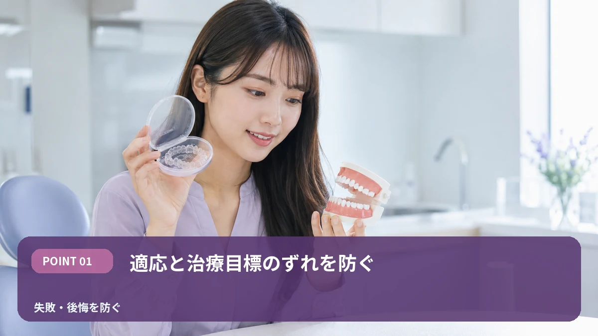 適応と治療目標のずれを防ぐを解説するイメージ