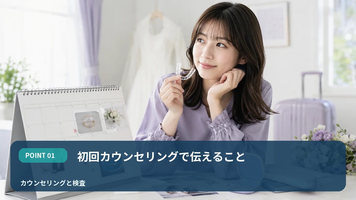 初回カウンセリングで伝えることを解説するイメージ