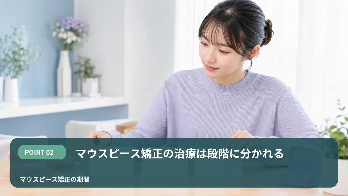 マウスピース矯正の治療は段階に分かれるを解説するイメージ
