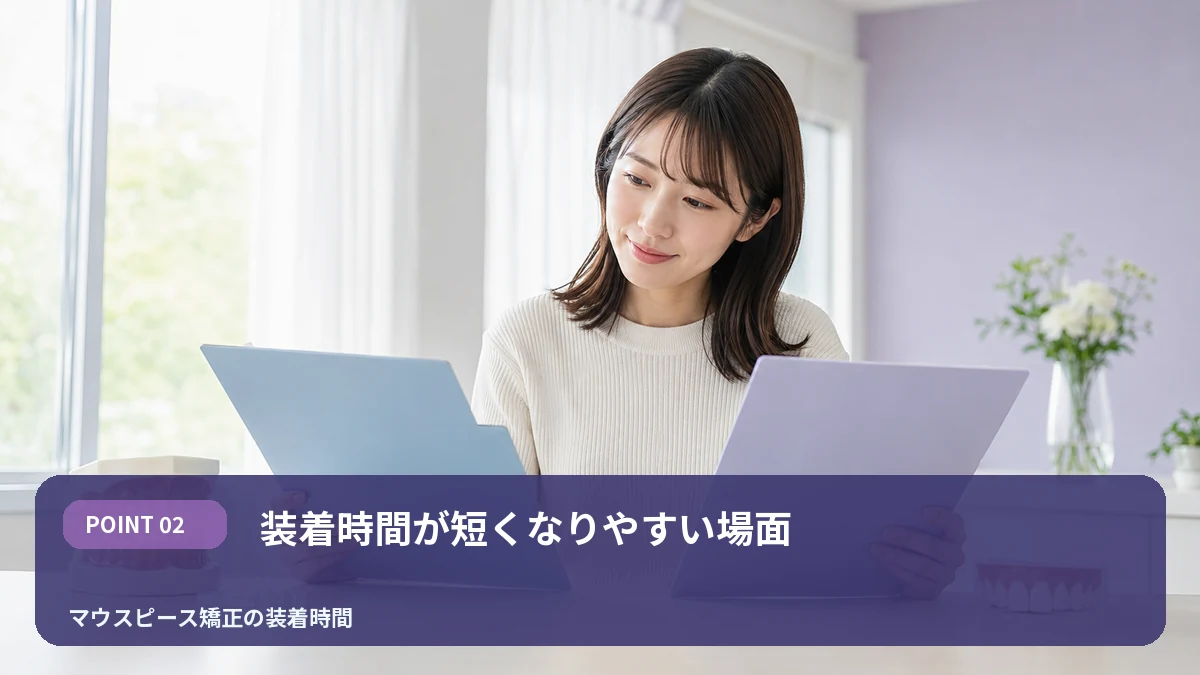 装着時間が短くなりやすい場面を解説するイメージ