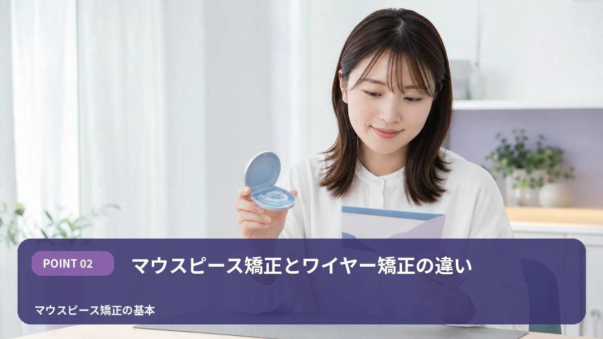 マウスピース矯正とワイヤー矯正の違いを解説するイメージ