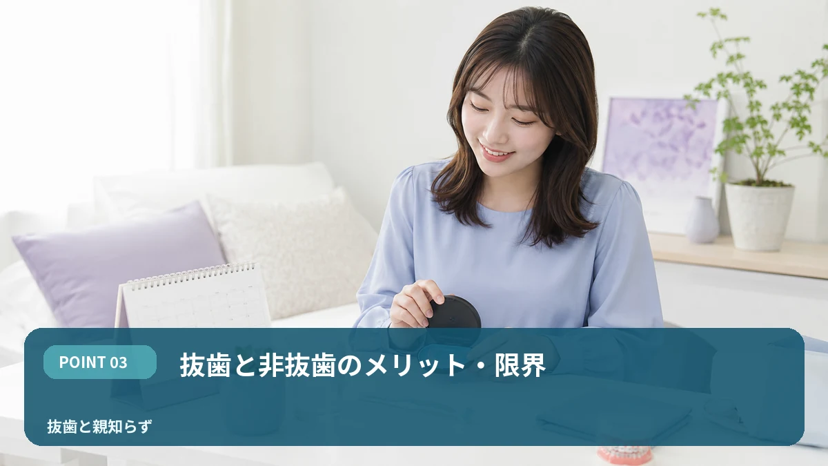 抜歯と非抜歯のメリット・限界を解説するイメージ