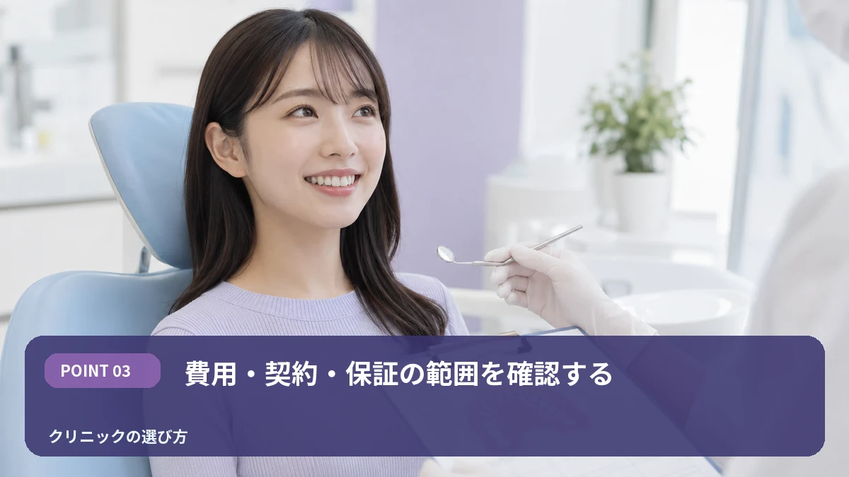 費用・契約・保証の範囲を確認するを解説するイメージ