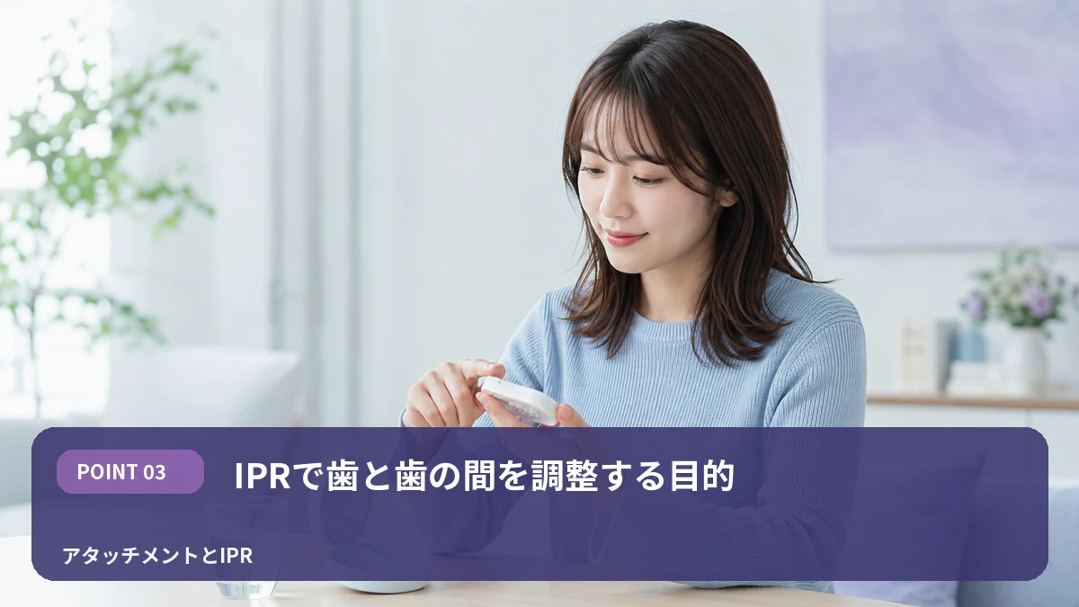IPRで歯と歯の間を調整する目的を解説するイメージ