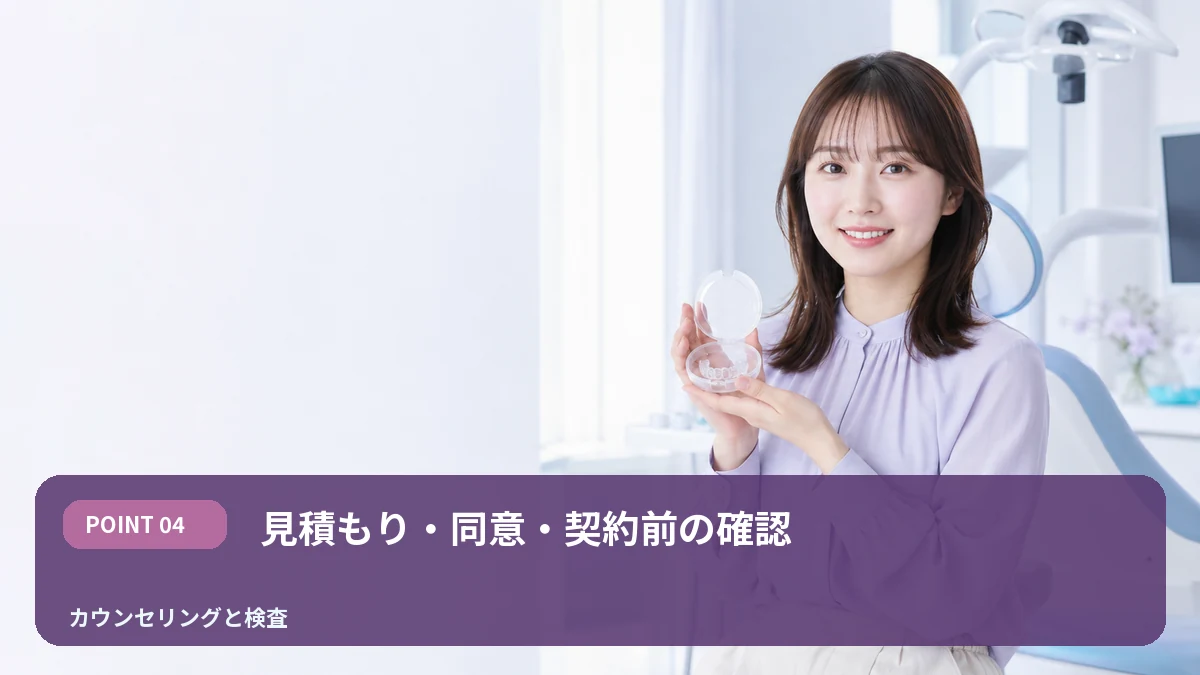 見積もり・同意・契約前の確認を解説するイメージ