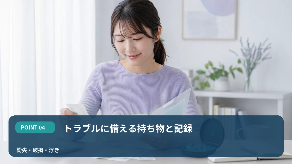 トラブルに備える持ち物と記録を解説するイメージ
