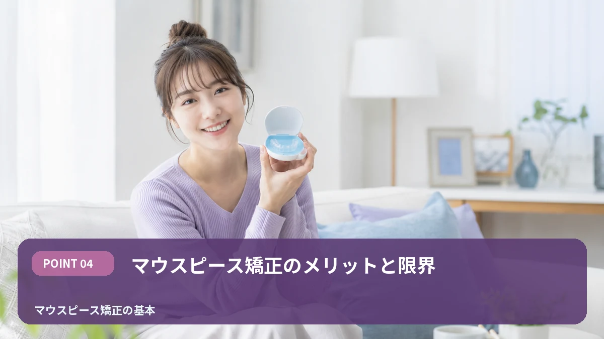 マウスピース矯正のメリットと限界を解説するイメージ